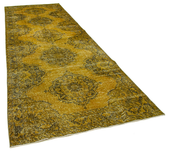 5x13 Yellow Turkish Over Dyed Runner Rug - 2509
