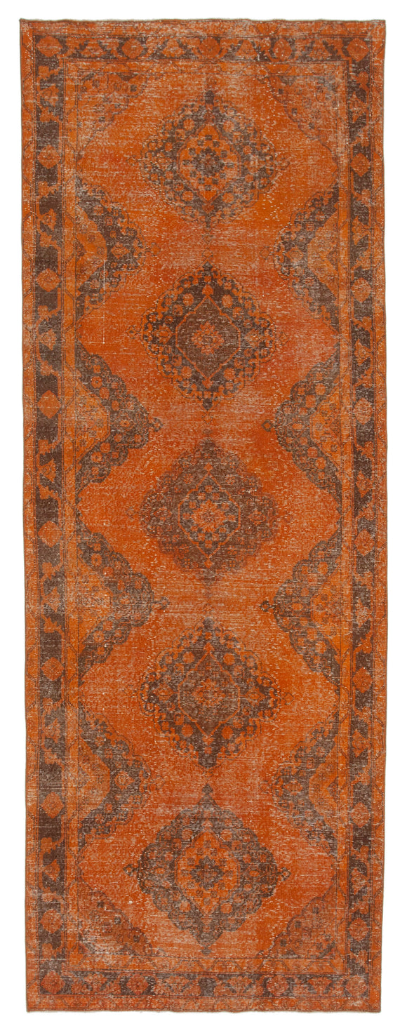 5x12 Orange Turkish Over Dyed Runner Rug - 2515