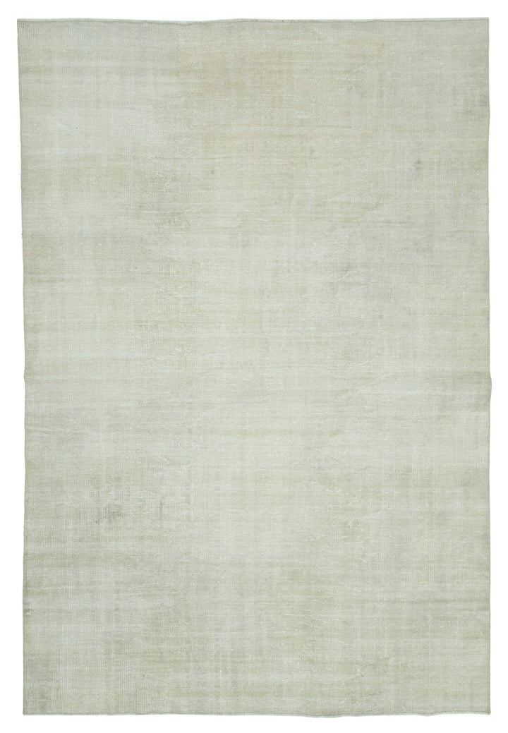 7x10 Beige Turkish Vintage Area Rug - 25169