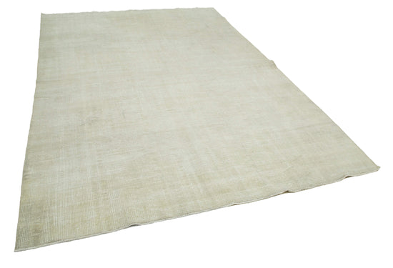 7x10 Beige Turkish Vintage Area Rug - 25169