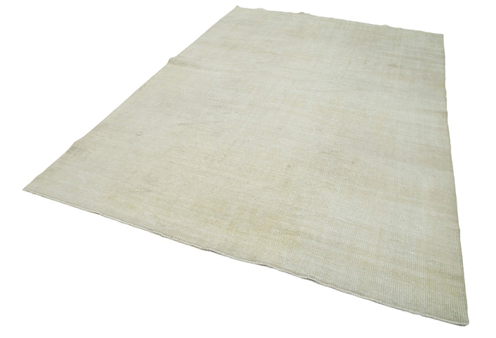 7x10 Beige Turkish Vintage Area Rug - 25169