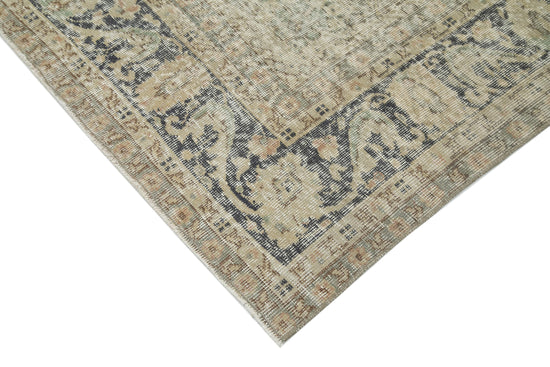 7x10 Beige Turkish Vintage Area Rug - 25188