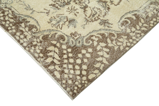 7x10 Beige Turkish Vintage Area Rug - 25194