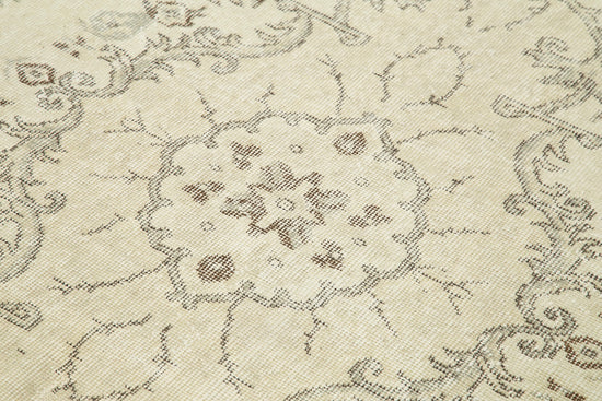 7x10 Beige Turkish Vintage Area Rug - 25194