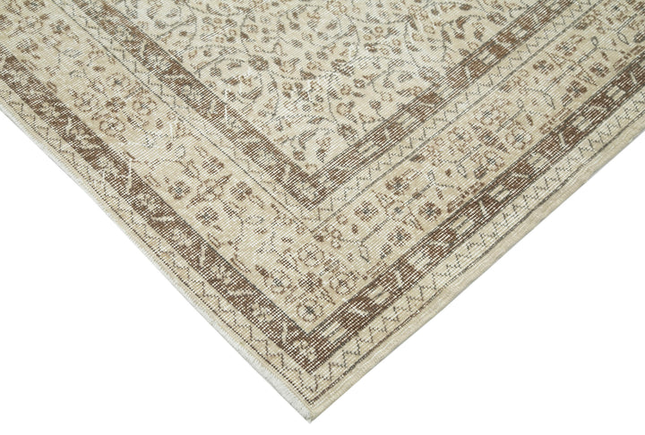 7x10 Beige Turkish Vintage Area Rug - 25198