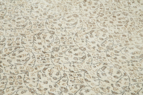 7x10 Beige Turkish Vintage Area Rug - 25198
