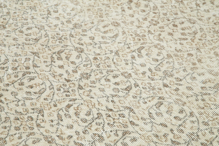 7x10 Beige Turkish Vintage Area Rug - 25198