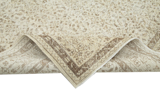 7x10 Beige Turkish Vintage Area Rug - 25198