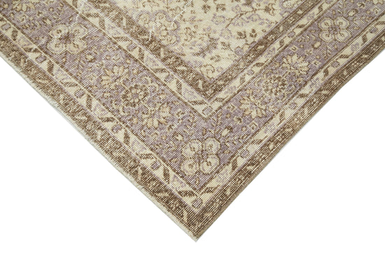 7x10 Beige Turkish Vintage Area Rug - 25199