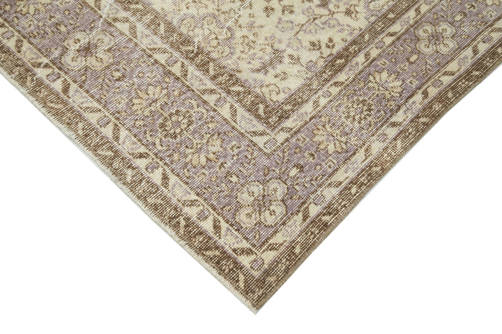 7x10 Beige Turkish Vintage Area Rug - 25199