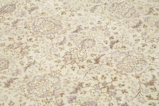 7x10 Beige Turkish Vintage Area Rug - 25199
