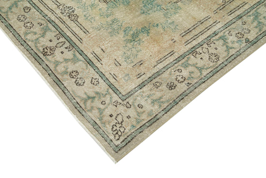 7x10 Beige Turkish Vintage Area Rug - 25273