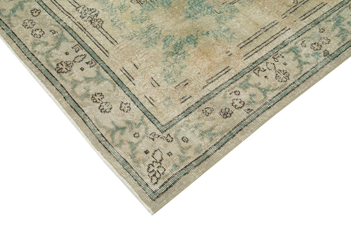 7x10 Beige Turkish Vintage Area Rug - 25273