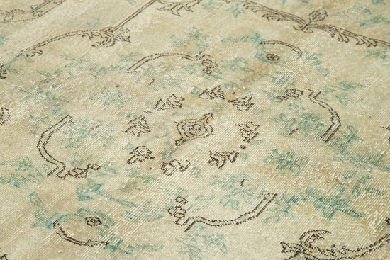 7x10 Beige Turkish Vintage Area Rug - 25273