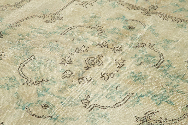 7x10 Beige Turkish Vintage Area Rug - 25273