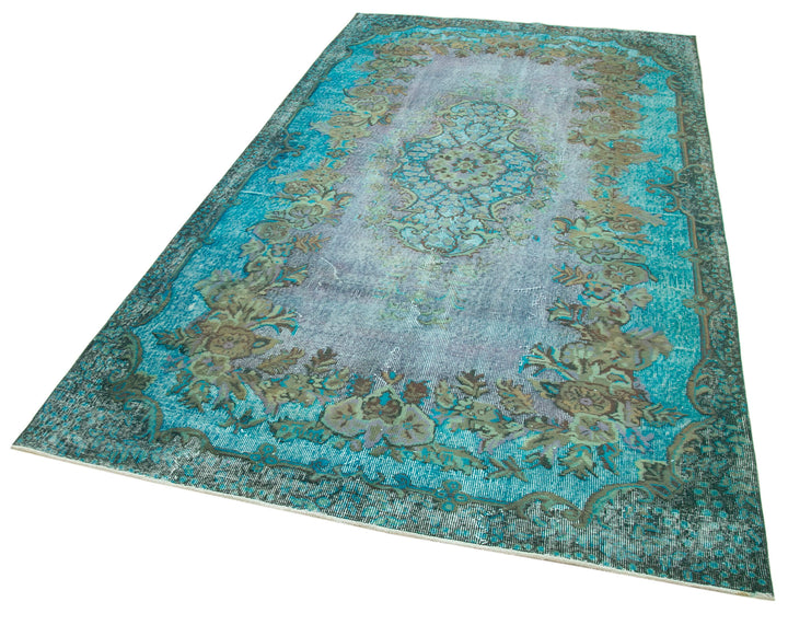 5x9 Turquoise Over Dyed Rug - 25556