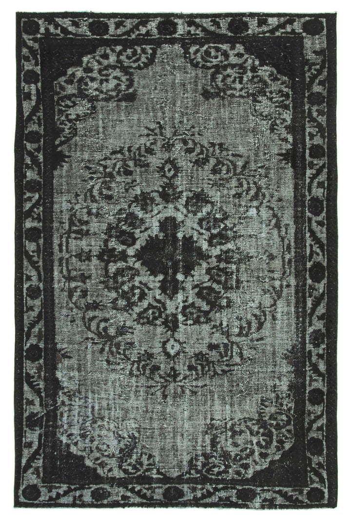 6x10 Black Over Dyed Rug - 25631
