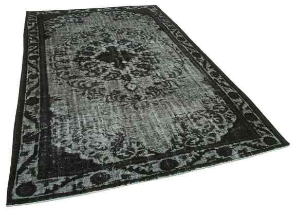 6x10 Black Over Dyed Rug - 25631