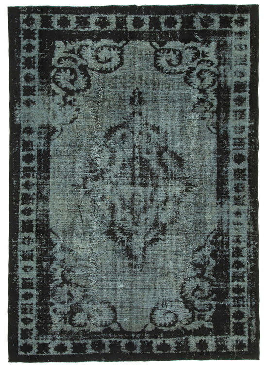 7x10 Black Over Dyed Rug - 25677