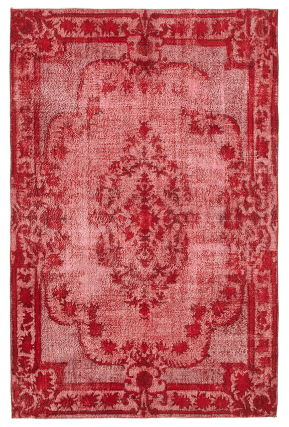 7x10 Red Over Dyed Rug - 25678