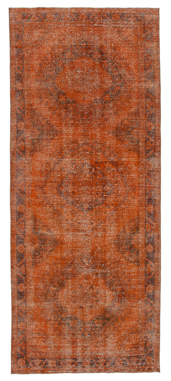 5x12 Orange Turkish Over Dyed Runner Rug - 2571