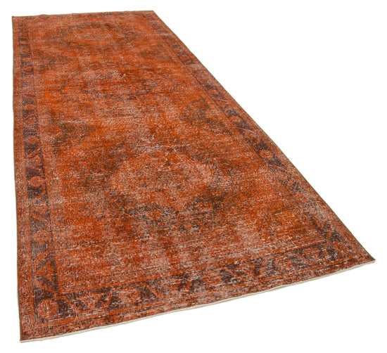 5x12 Orange Turkish Over Dyed Runner Rug - 2571