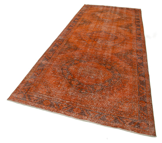 5x12 Orange Turkish Over Dyed Runner Rug - 2571