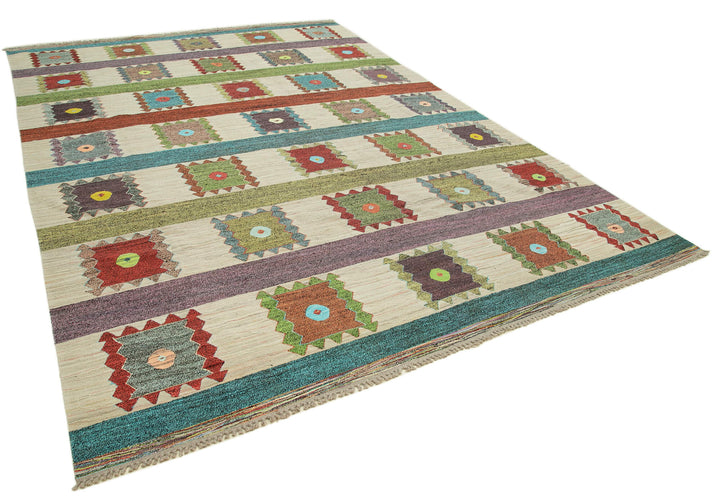 10x14 Multicolor Contemporary Area Rug - 26634