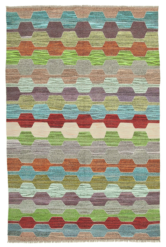 7x10 Multicolor Contemporary Area Rug - 26638