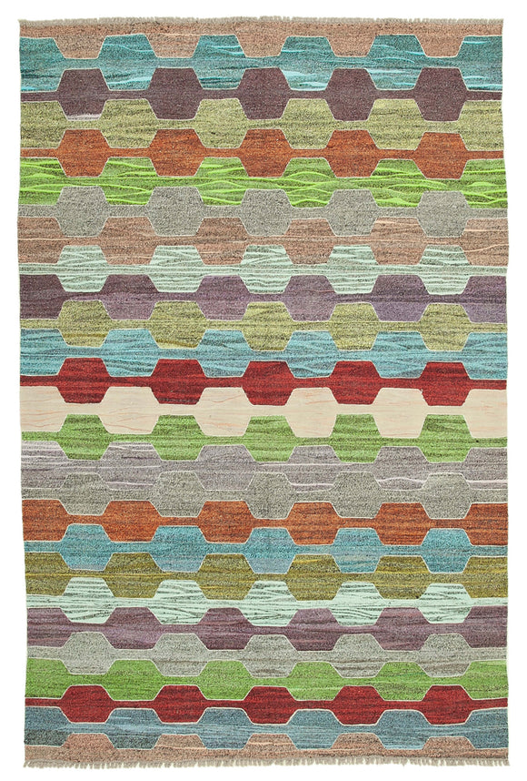 7x10 Multicolor Contemporary Area Rug - 26638