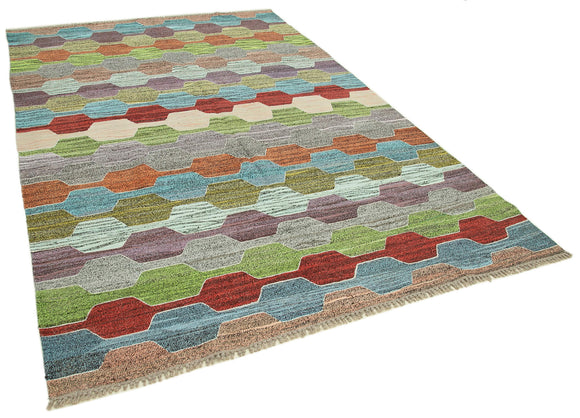 7x10 Multicolor Contemporary Area Rug - 26638