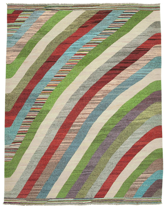 9x11 Multicolor Contemporary Area Rug - 26641