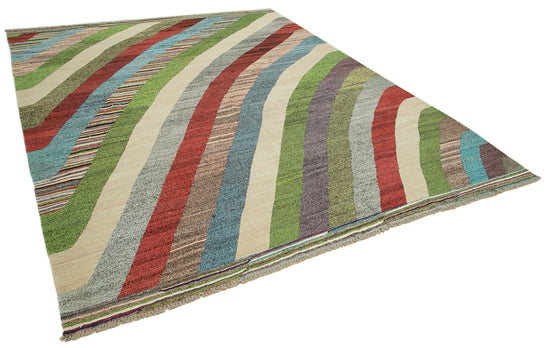 9x11 Multicolor Contemporary Area Rug - 26641