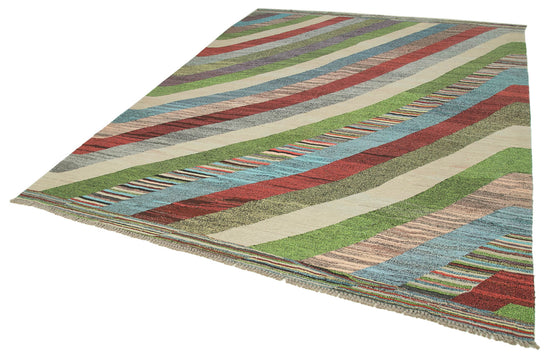 9x11 Multicolor Contemporary Area Rug - 26641