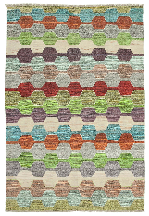 7x10 Multicolor Contemporary Area Rug - 26647