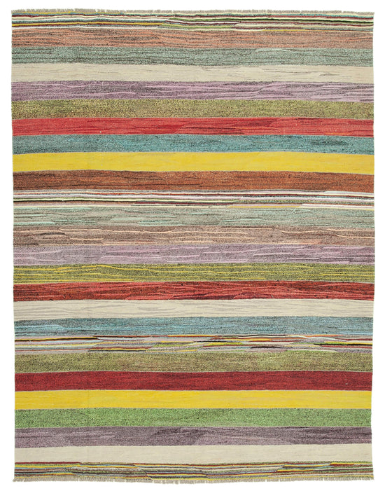 9x11 Multicolor Contemporary Area Rug - 26649