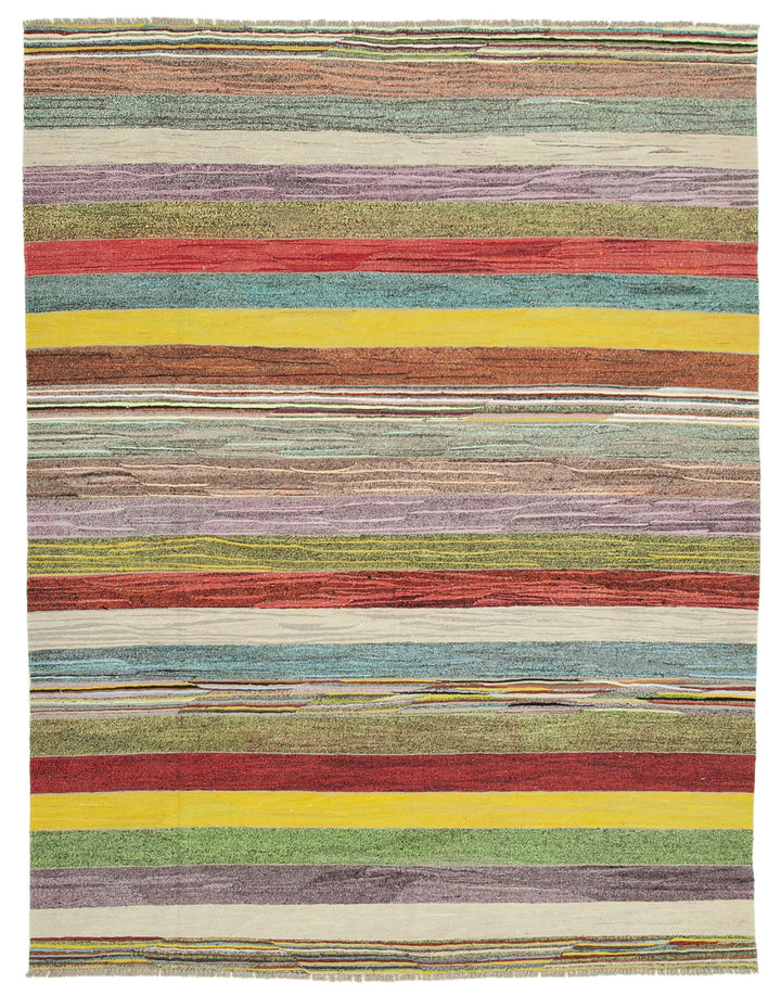 9x11 Multicolor Contemporary Area Rug - 26649