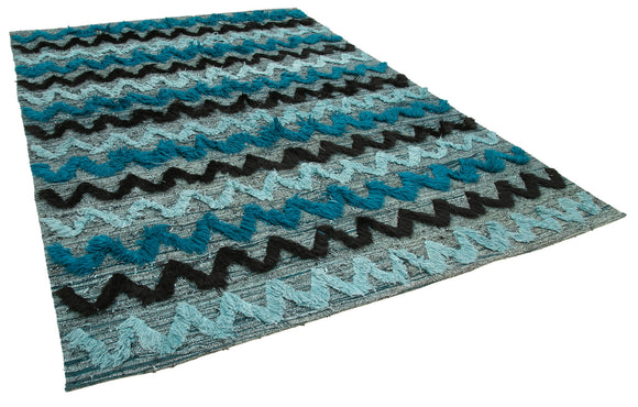 8x12 Turquoise Contemporary Area Rug - 26674