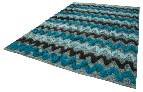 8x12 Turquoise Contemporary Area Rug - 26674