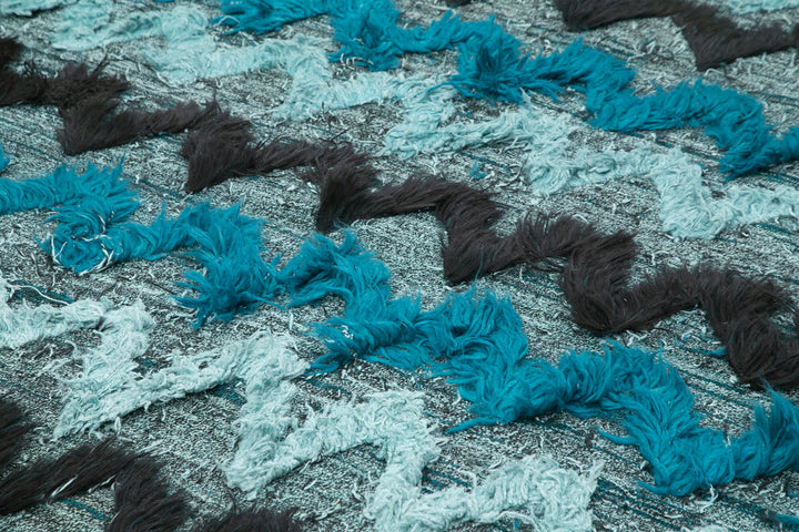 8x12 Turquoise Contemporary Area Rug - 26674