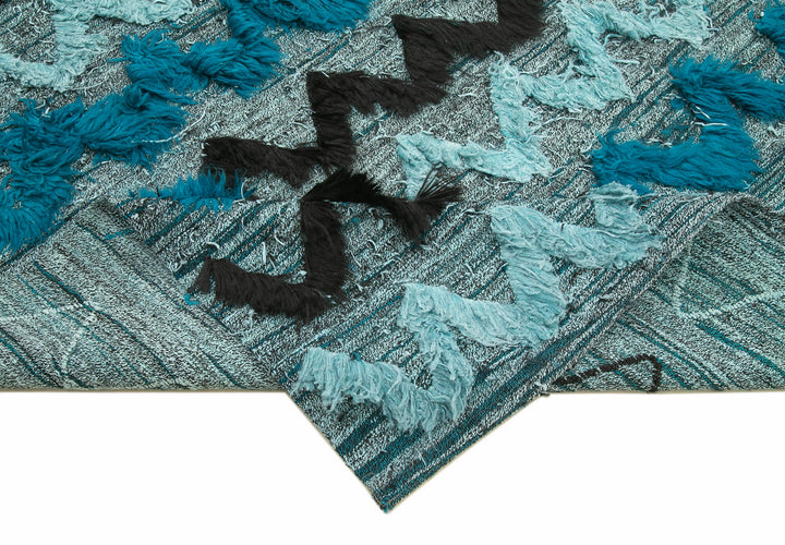 8x12 Turquoise Contemporary Area Rug - 26674