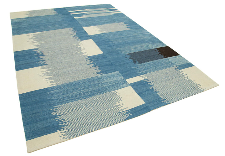 7x10 Blue Contemporary Area Rug - 26947