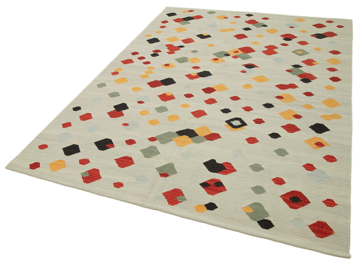 6x8 Beige Contemporary Area Rug - 26959