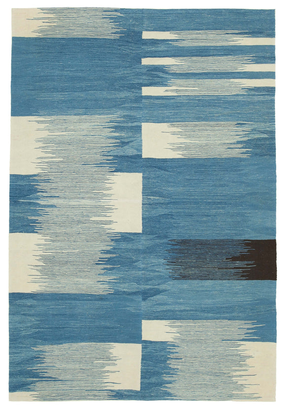 6x8 Blue Contemporary Area Rug - 26962