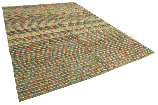 8x11 Green Modern Area Rug - 28085