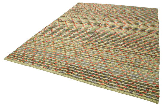 8x11 Green Modern Area Rug - 28085