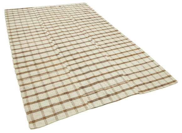 6x9 Beige Vintage Kilim Rug - 28528
