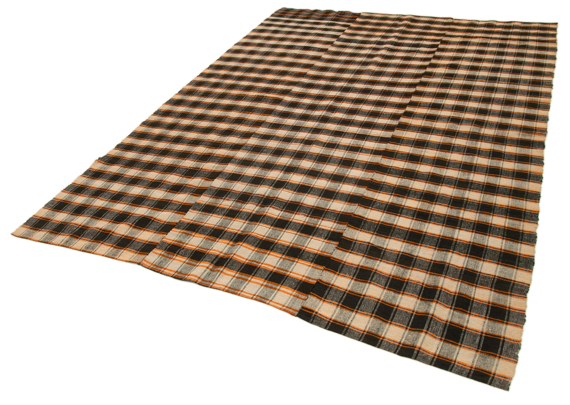 6x9 Black Vintage Kilim Rug - 28542