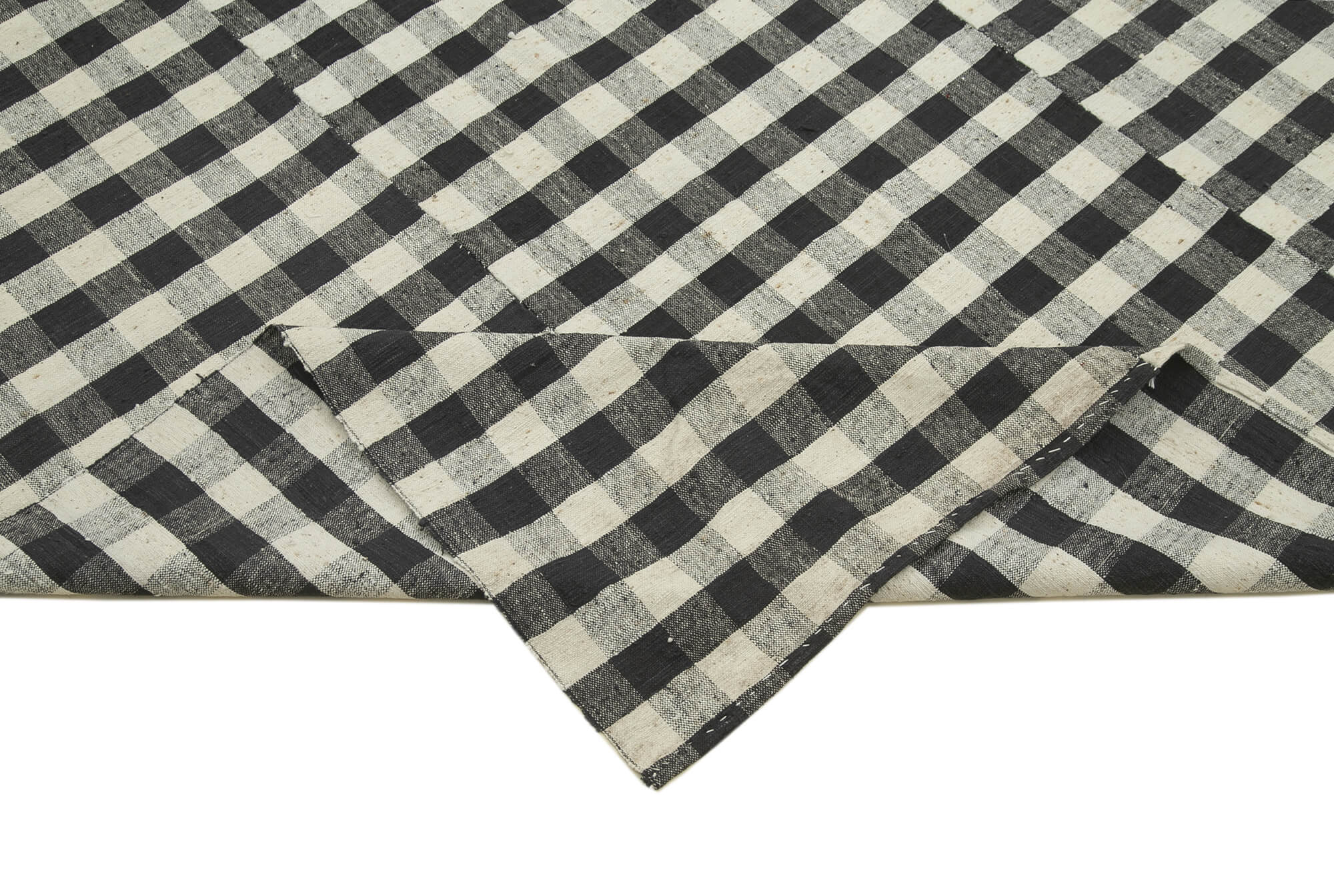5x10 Black Vintage Kilim Rug - 28543
