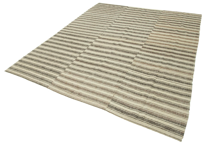 7x8 Beige Vintage Kilim Rug - 28564